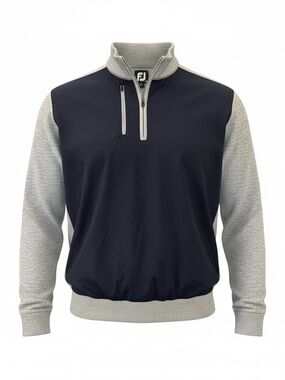 FootJoy Men's Navy and Gray 1/4-Zip Pullover Sweater